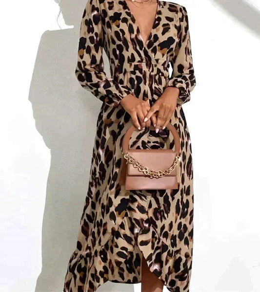 Paloma Women's Leopard Maxi Dress - styled view