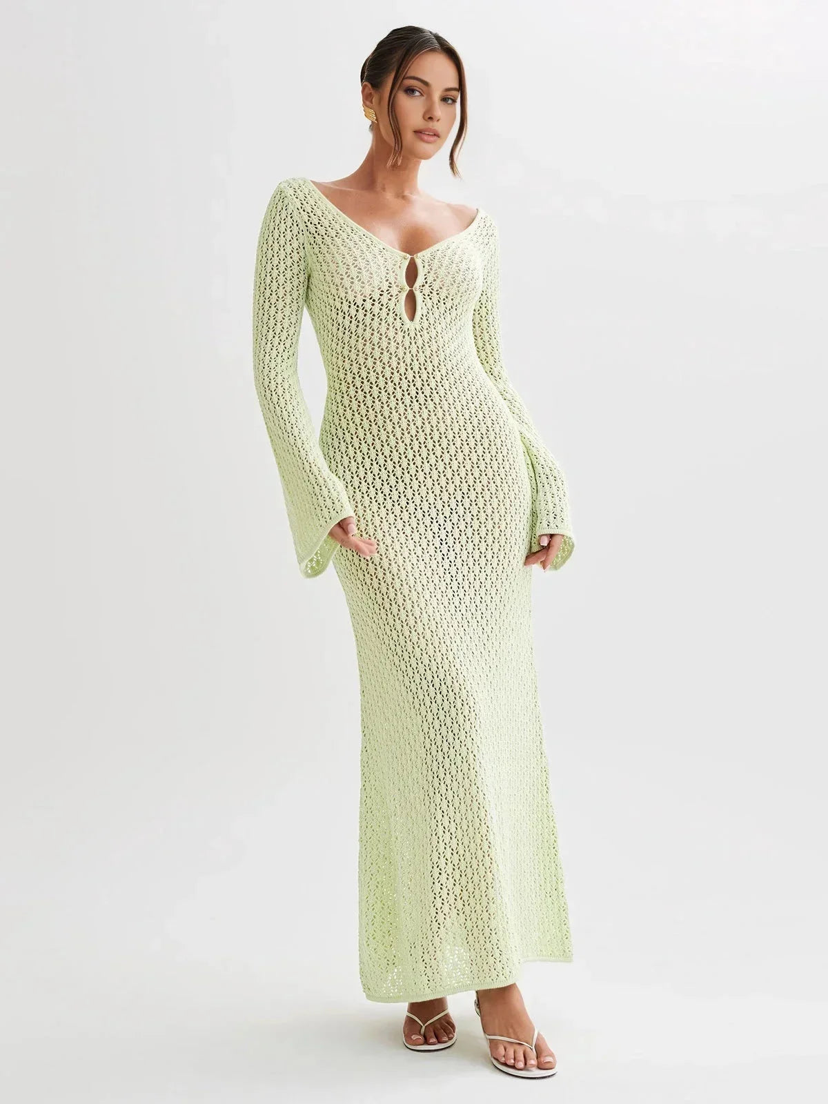 Jolie Women's Crochet Maxi Dress - styled view