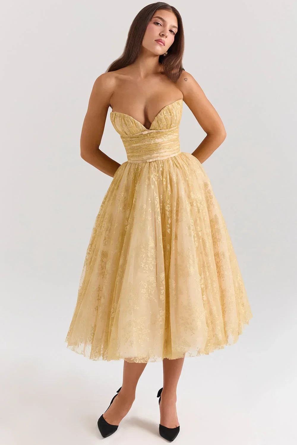 Romy Women's Midi Dress - full-length view