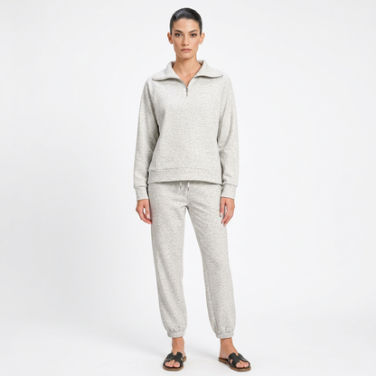 Zora Women's Scuba Lounge Set | Half-Zip Sweatshirt, Precision Joggers