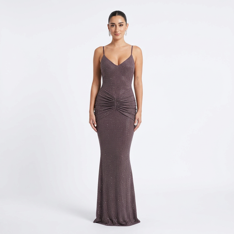 Daisy Women's Cocktail Dress | Backless Slim Fit, Floor-Length Maxi