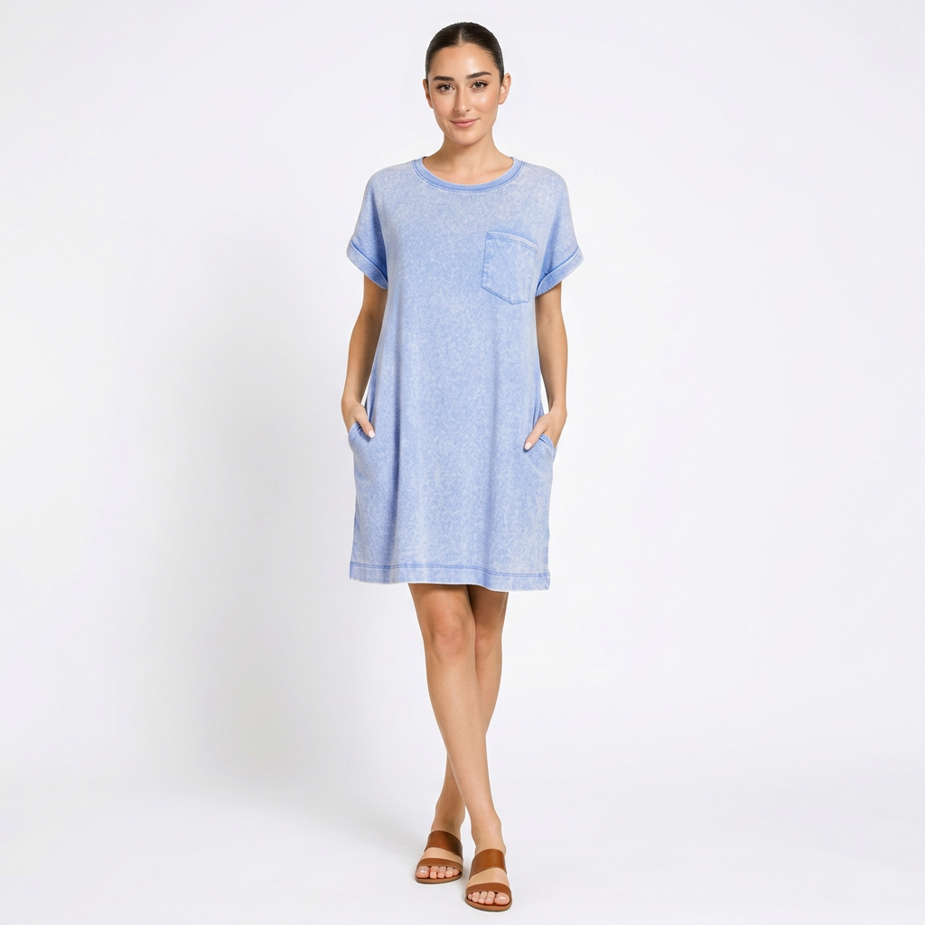 Zaria Women's T-Shirt Dress | Washed Premium Cotton, Relaxed Fit