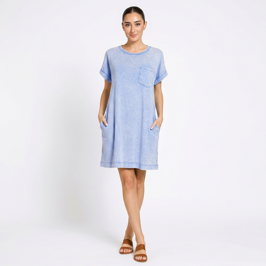 Zaria Women's T-Shirt Dress | Washed Premium Cotton, Relaxed Fit