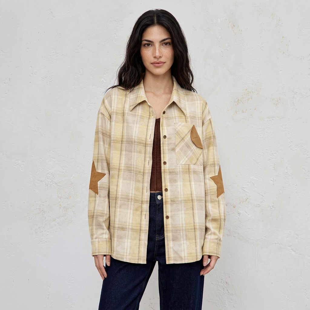 Evelyn Women's Flannel Shirt | Color Block Plaid, Oversized Fit
