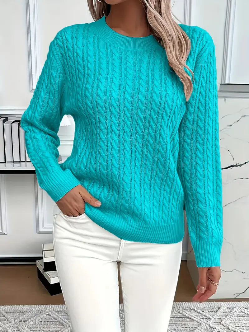 Esme Women's Cable Knit Sweater - close-up detail