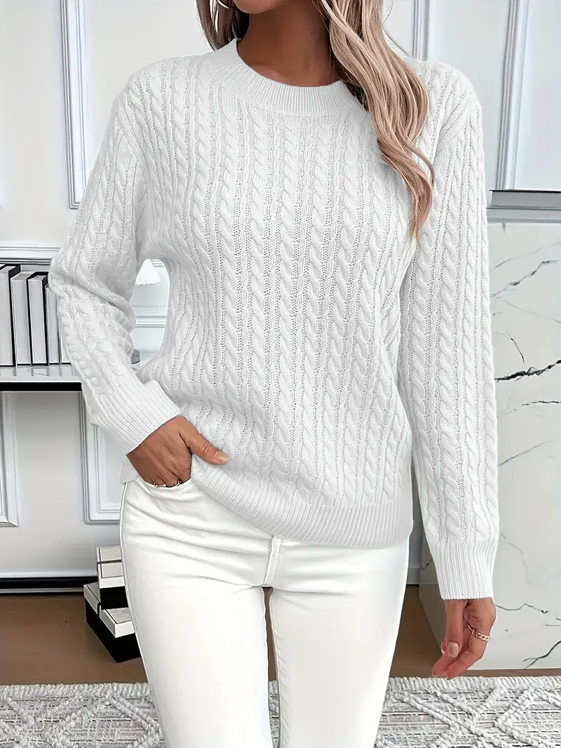 Esme Women's Cable Knit Sweater - flat lay