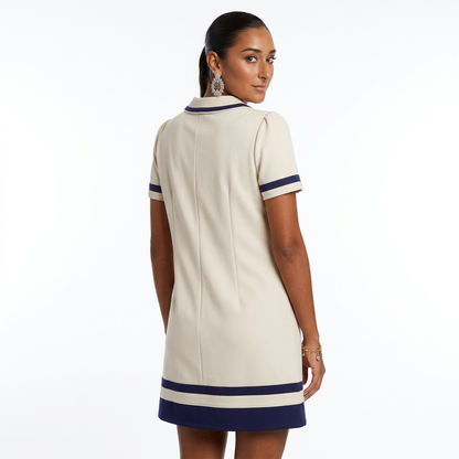 Una Women's Shift Dress | Luxe Knit, Contrast Trim