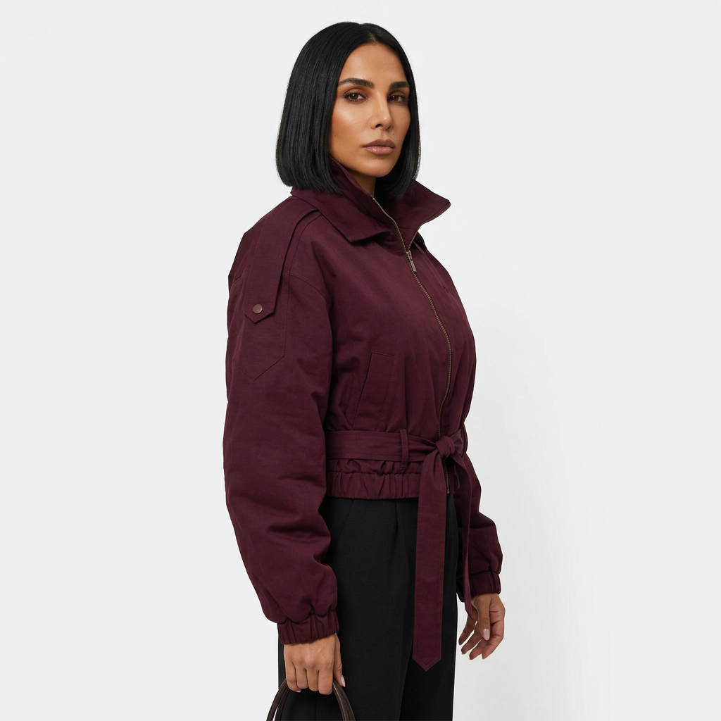 Bella Women's Bomber Jacket | High Collar, Stylish Winter Coat