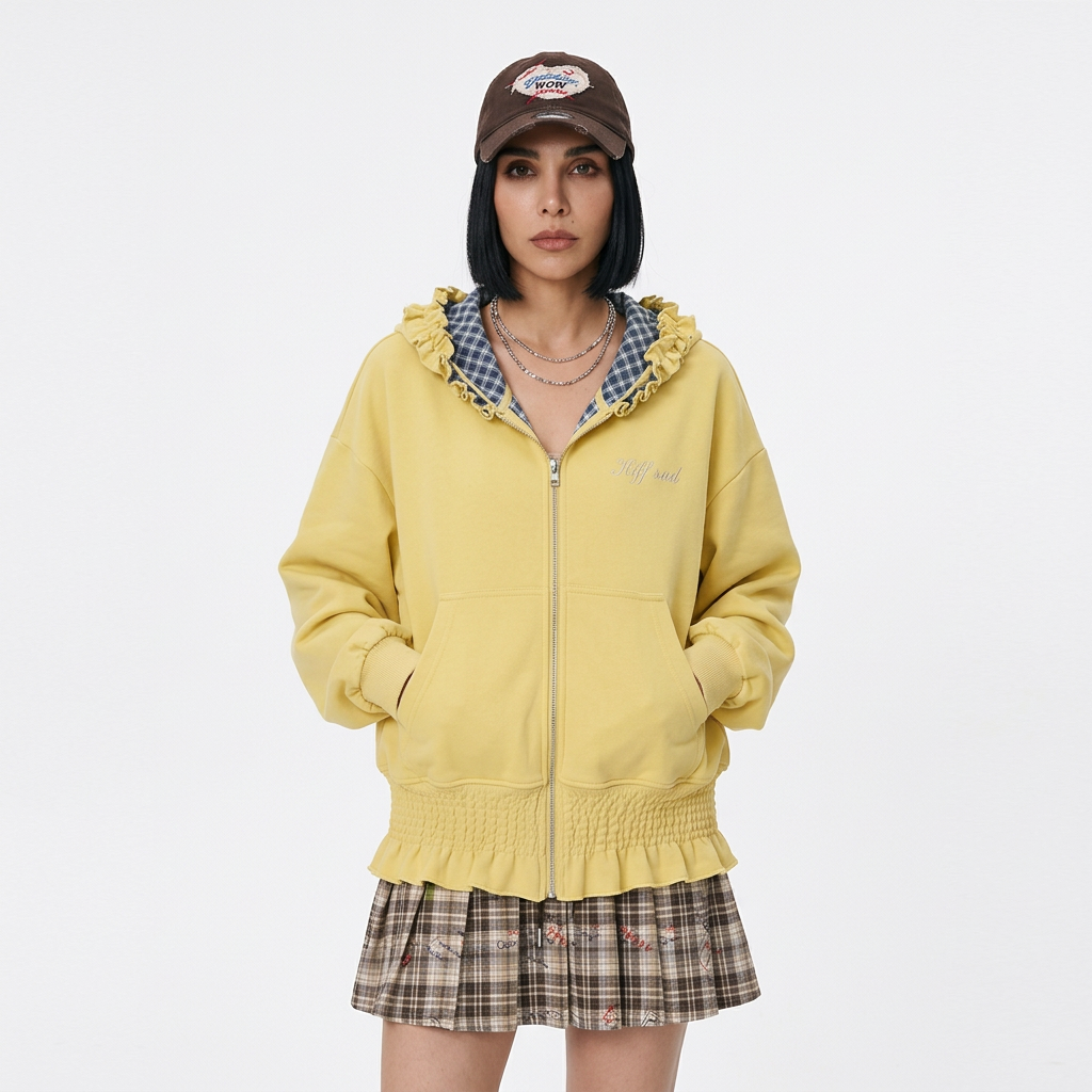 Sweat à capuche pour femme Evelyn | Broderie Y2K, mélange coton