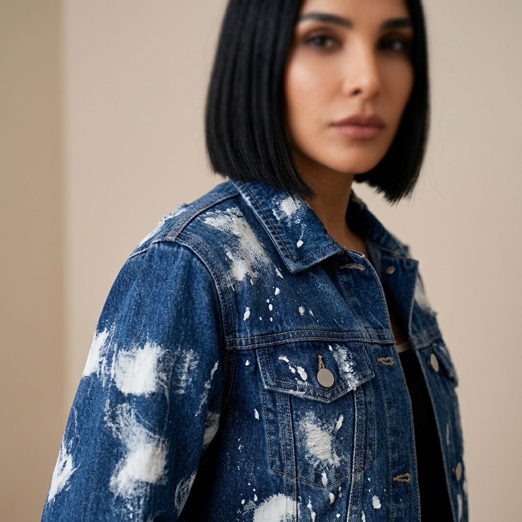 Luna Women's Denim Jacket | Cloud-Wash Tie-Dye, Oversized Fit
