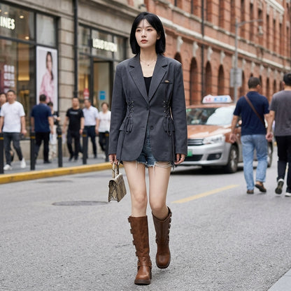 Rosa Women's Cowboy Boots | Leather Chunky Heel, Round Toe