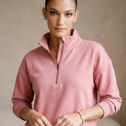 Zia Women's Scuba Jogger Set | Half-Zip Pullover, Premium Knit