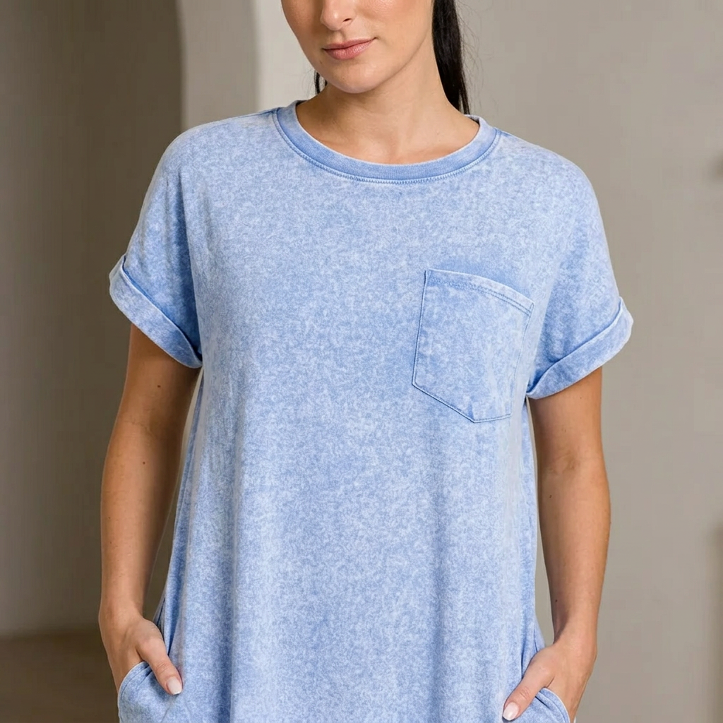 Zaria Women's T-Shirt Dress | Washed Premium Cotton, Relaxed Fit