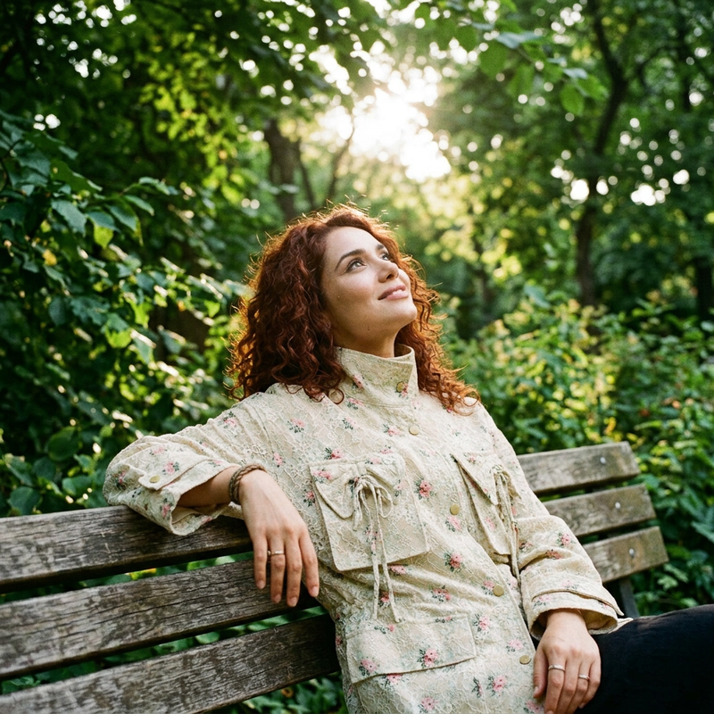 Evelyn Women's Trench Coat | Lace Floral Print, Elegant Design