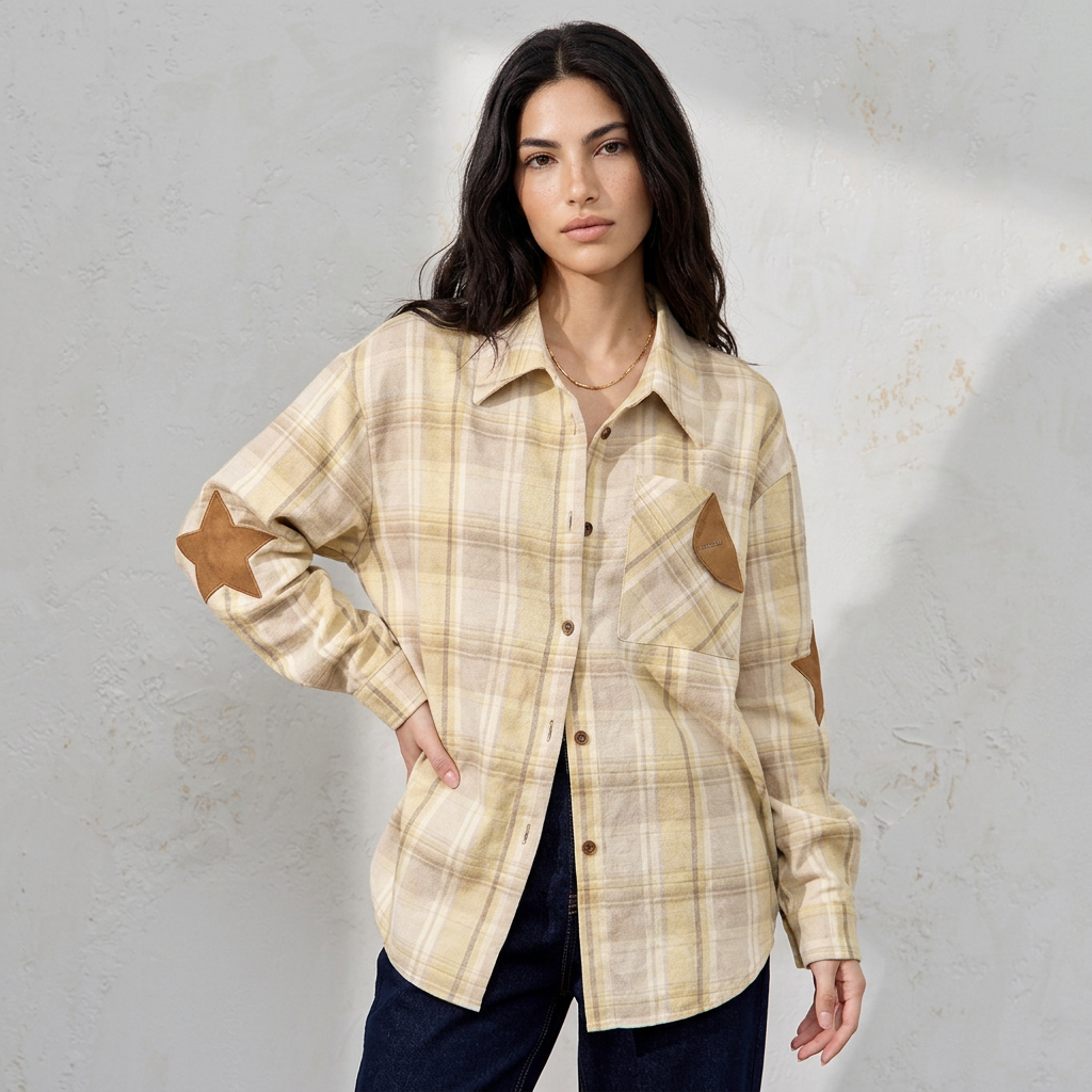 Evelyn Women's Flannel Shirt | Color Block Plaid, Oversized Fit