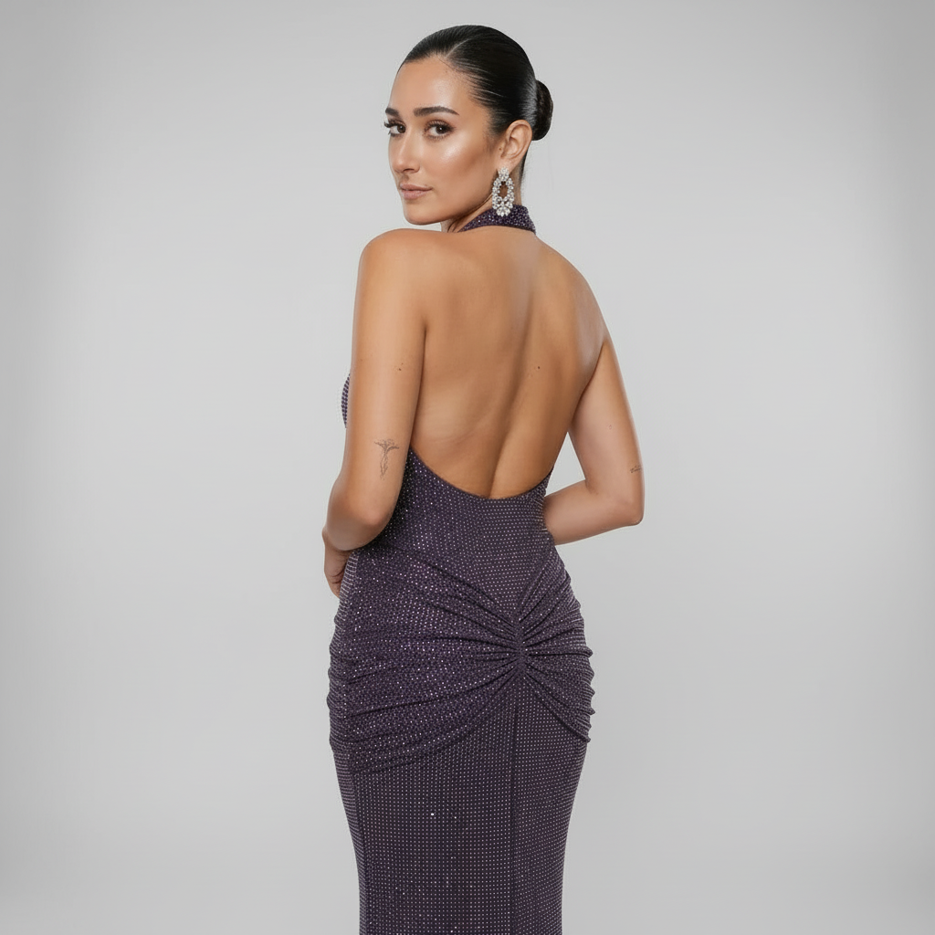 Daisy Women's Cocktail Dress | Backless Slim Fit, Floor-Length Maxi