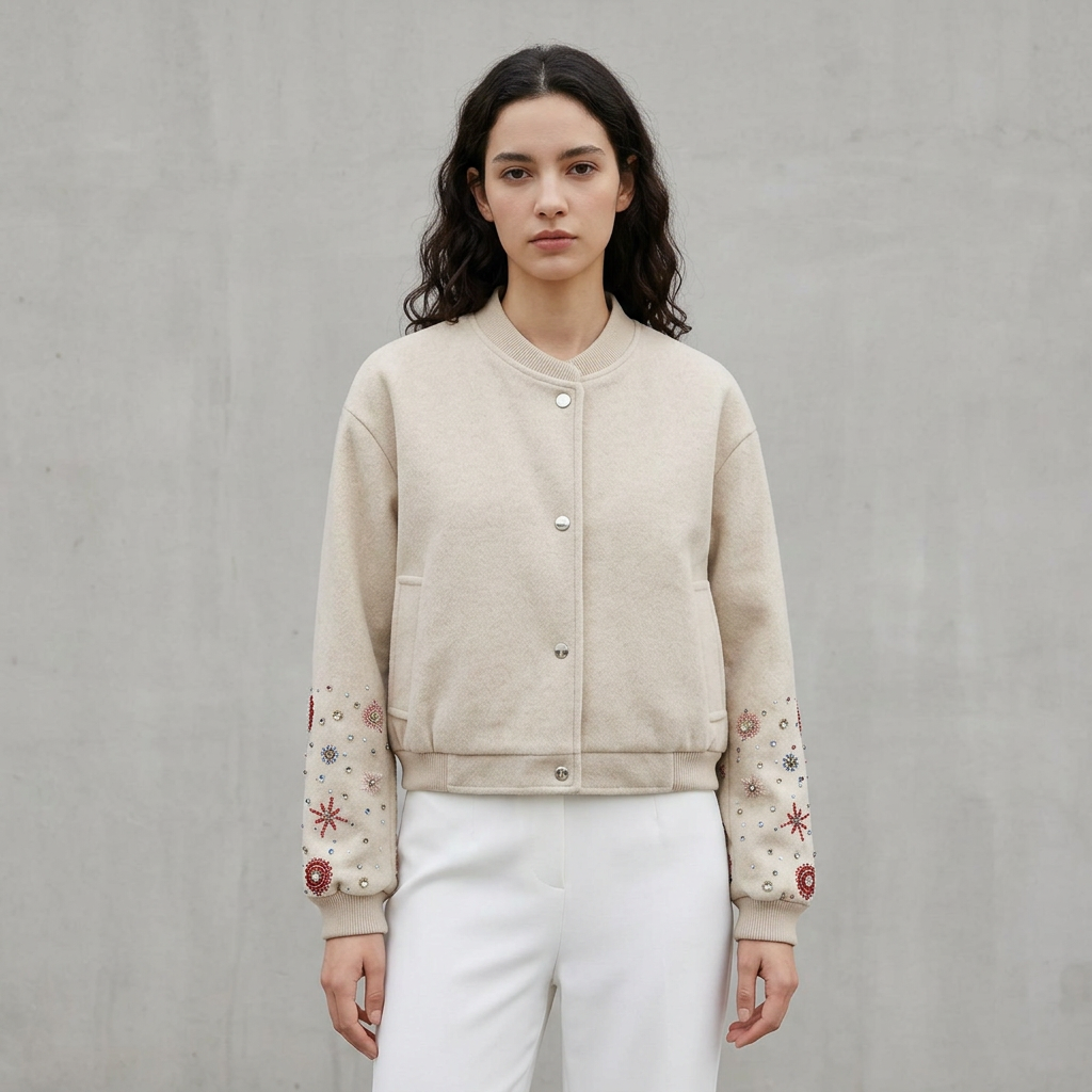 Mila Women's Jacket | Cropped Tweed Bomber, Stylish Design