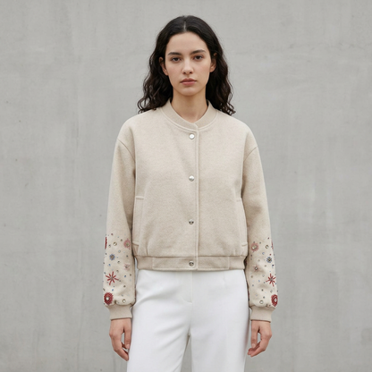 Mila Women's Jacket | Cropped Tweed Bomber, Stylish Design