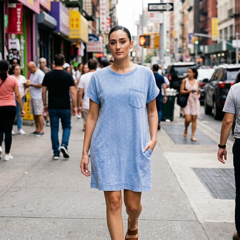 Zaria Women's T-Shirt Dress | Washed Premium Cotton, Relaxed Fit