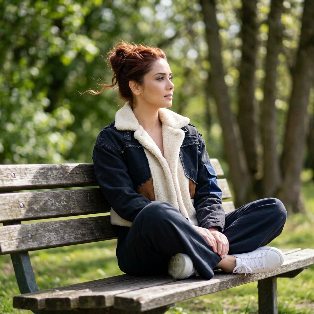 Daisy Women's Wool Coat | Slim Fit, Chic Patchwork Design