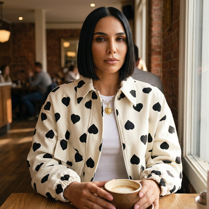 Ava Women's Coat | Polka Dot Design, Casual Winter Outerwear