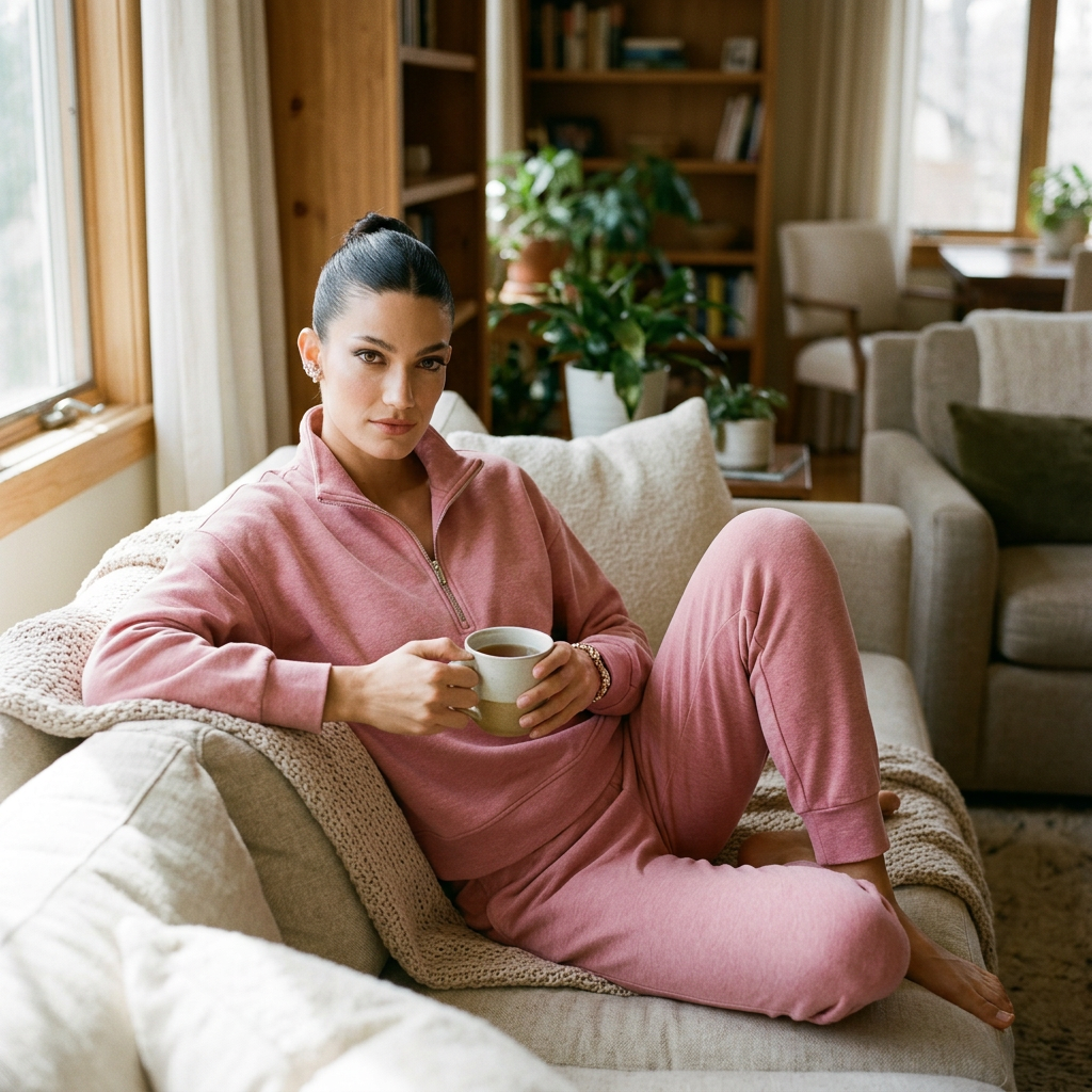 Zia Women's Scuba Jogger Set | Half-Zip Pullover, Premium Knit