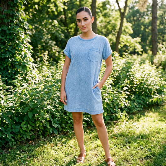 Zaria Women's T-Shirt Dress | Washed Premium Cotton, Relaxed Fit