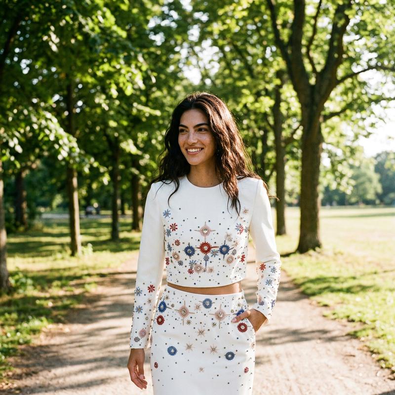 Conjunto de vestido para mujer Cora | Elegante de dos piezas, chaqueta de manga larga, falda lápiz