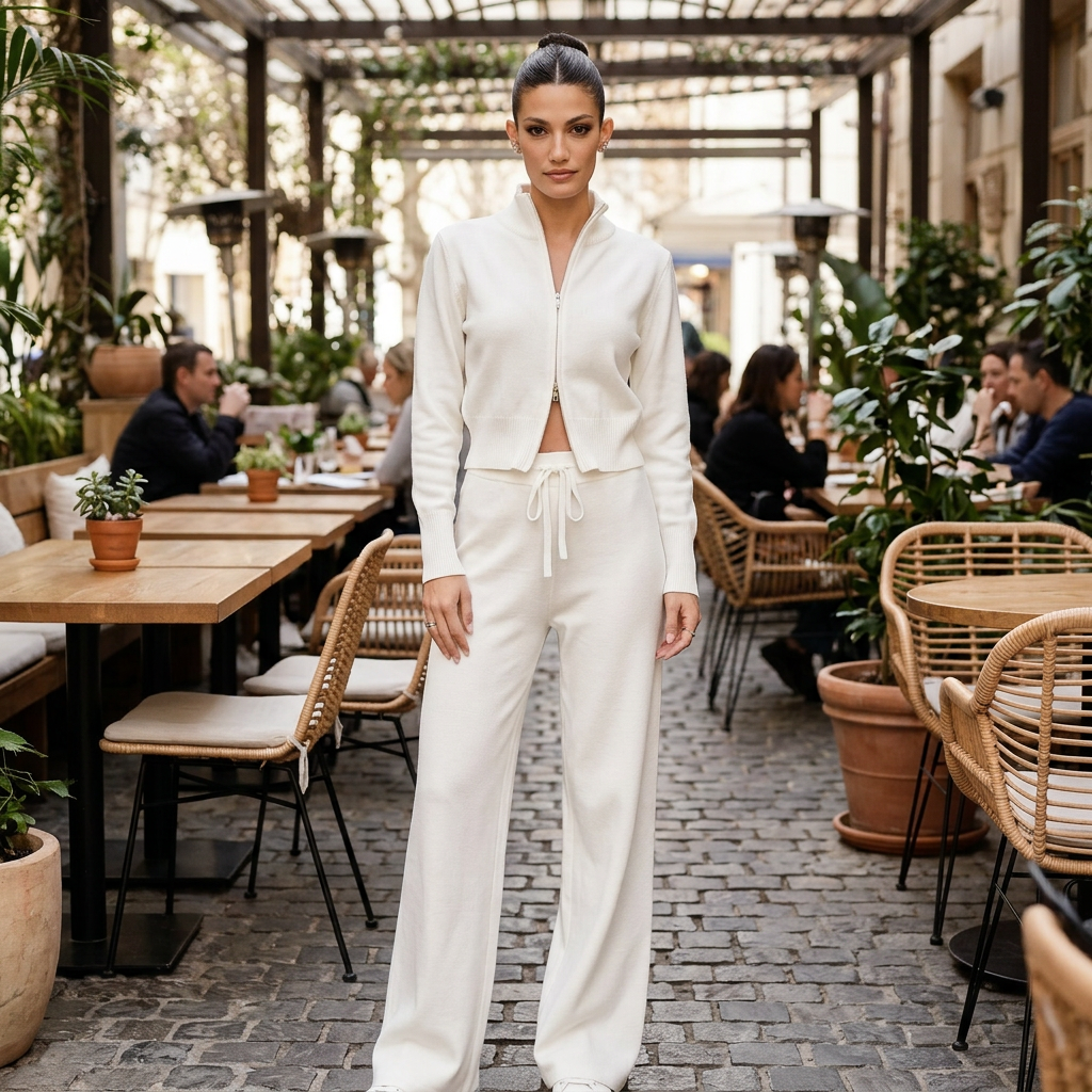 Cárdigan de punto con cremallera para mujer Demi | Cremallera de longitud completa, puños de dobladillo acanalado