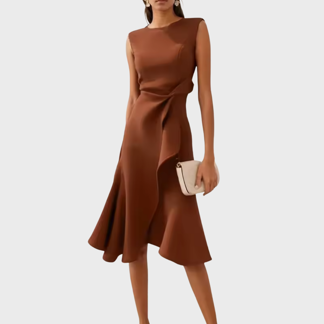 Anouk Women's Asymmetric Midi Dress - front view