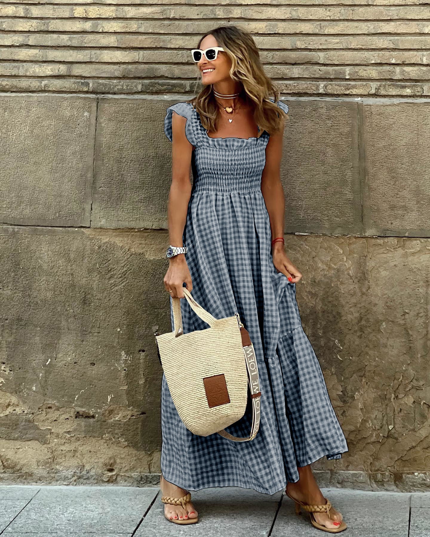 Elena Women's Ruffled Maxi Dress - full-length view