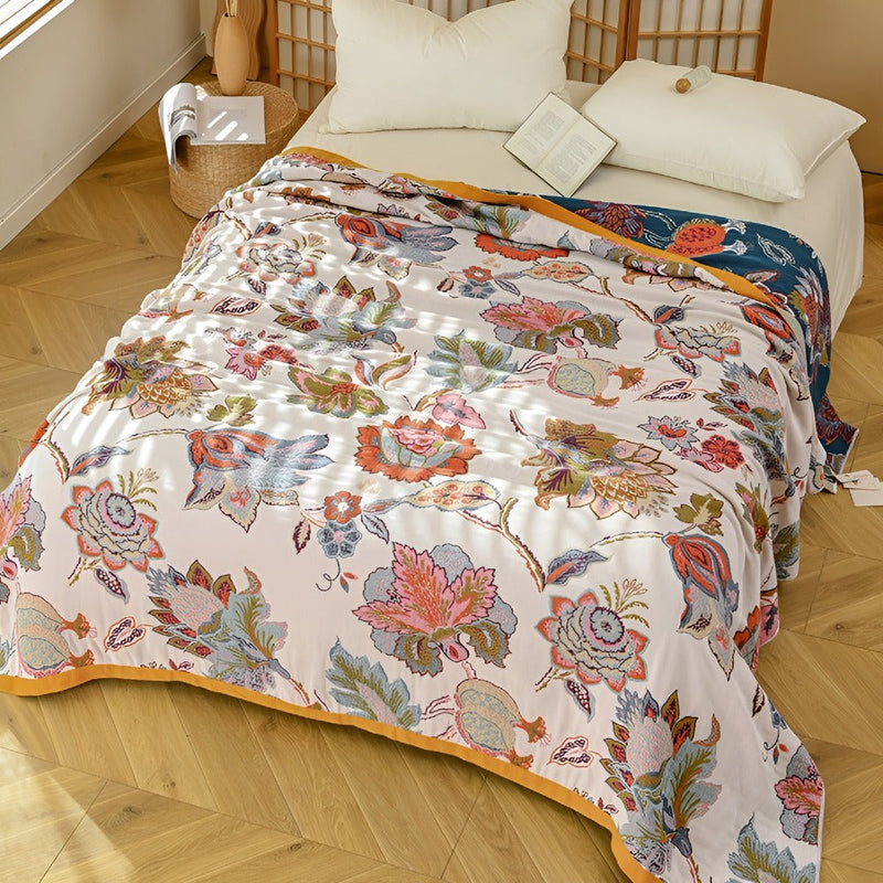 Haven Wildbloom Reversible Flora Cotton Blanket | Cotton, Reversible