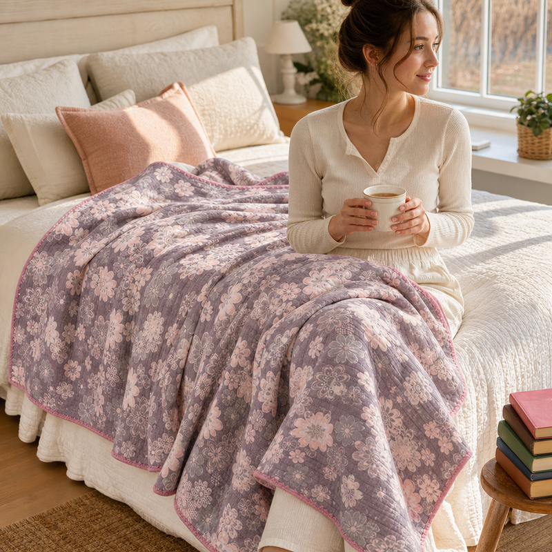 Reverie Floral Cotton Gauze Blanket | Cotton, Gauze Weave