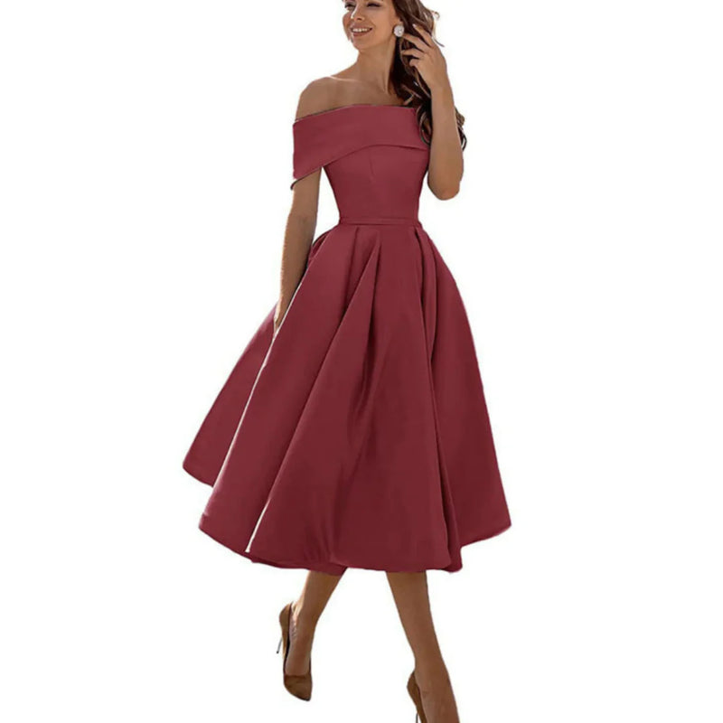 Winona Women's Dress | Flared, Off Shoulder, Midi