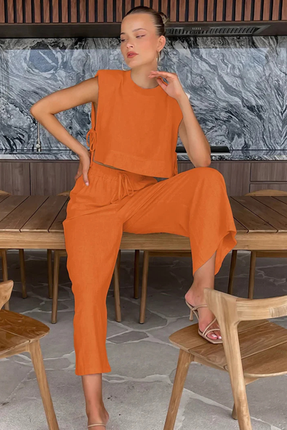 Vienna Women's Wide Leg Trousers - close-up detail