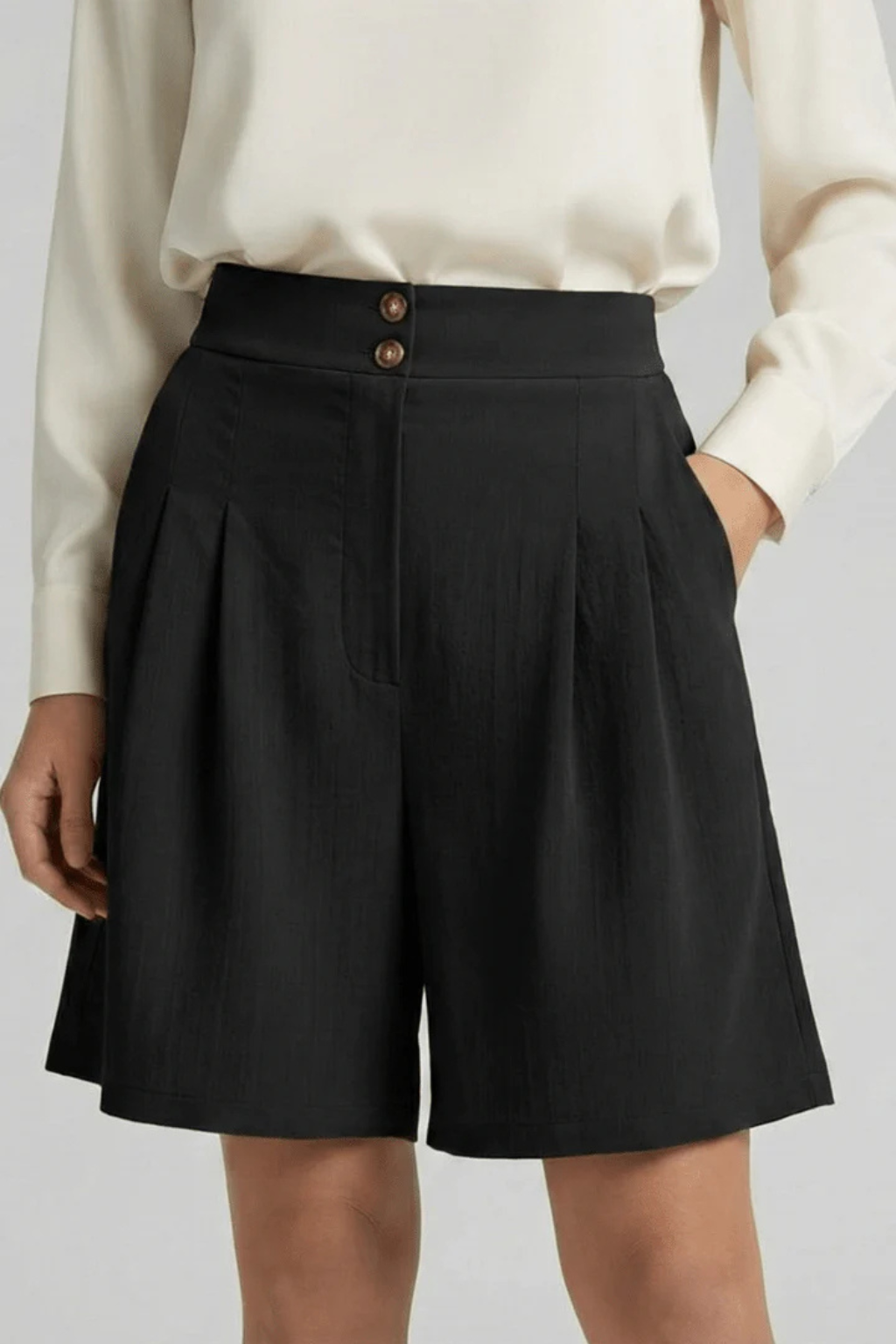 Elise Women's Pleated Shorts - back view