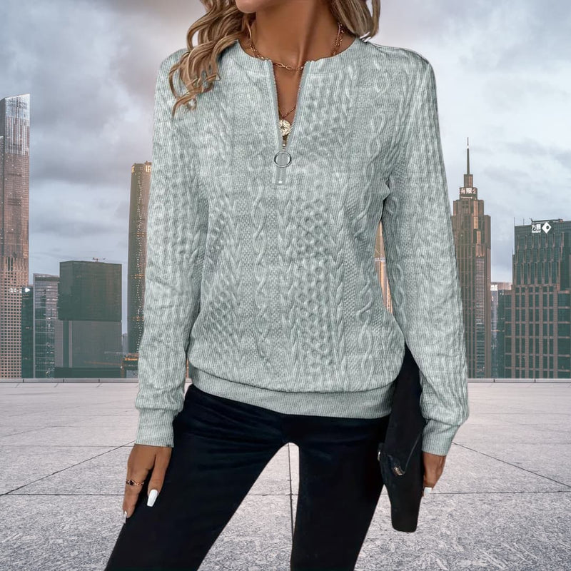 Ava Women's Cable Knit Sweater - full-length view