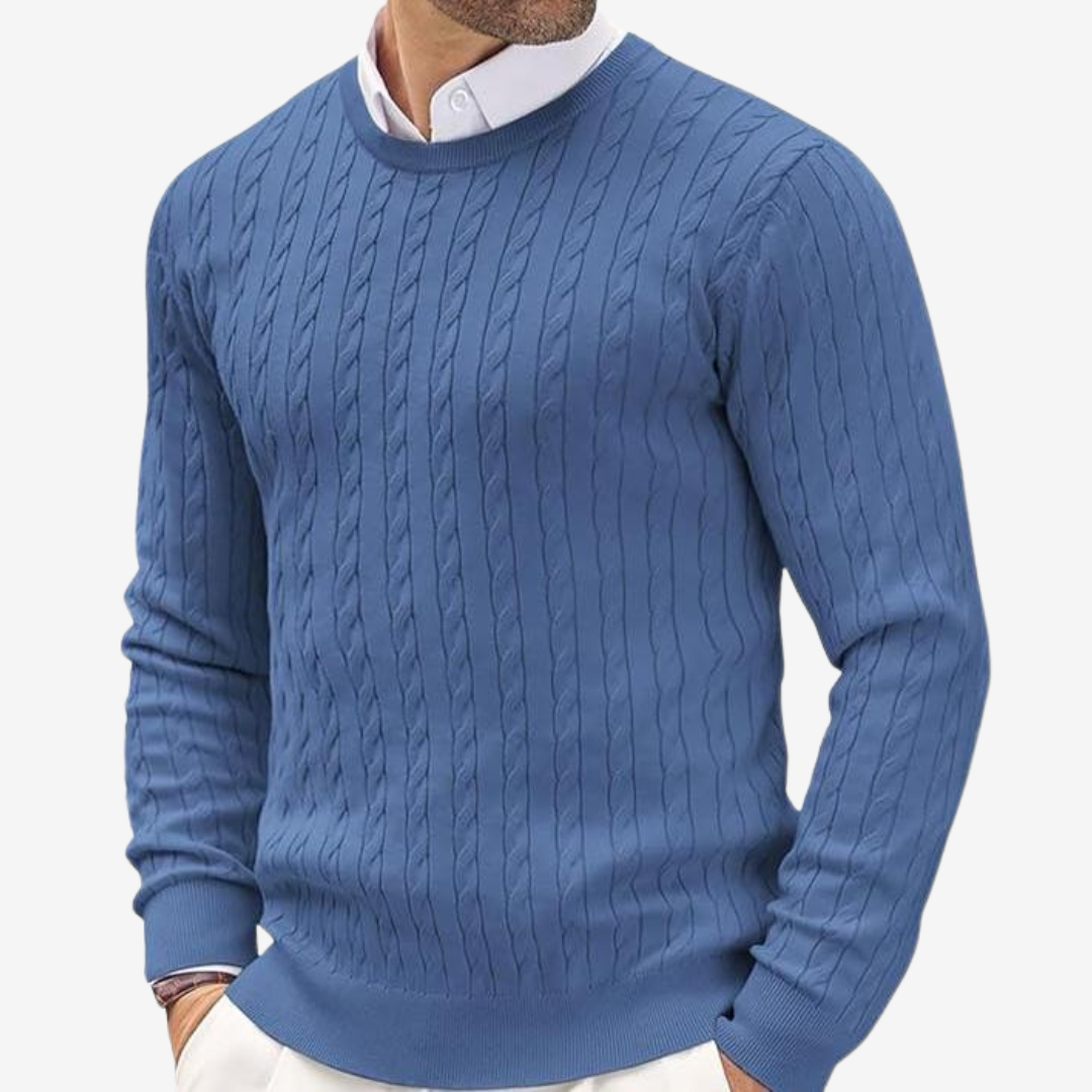 Marlow Men's Cable Knit Sweater - back view
