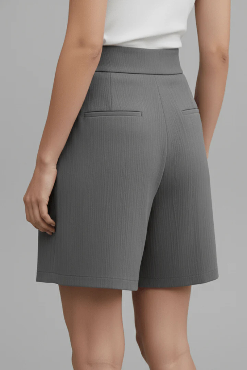 Greta Women's Pleated Shorts - close-up detail