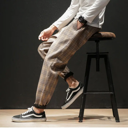 Ines Women's Plaid Trousers - front view