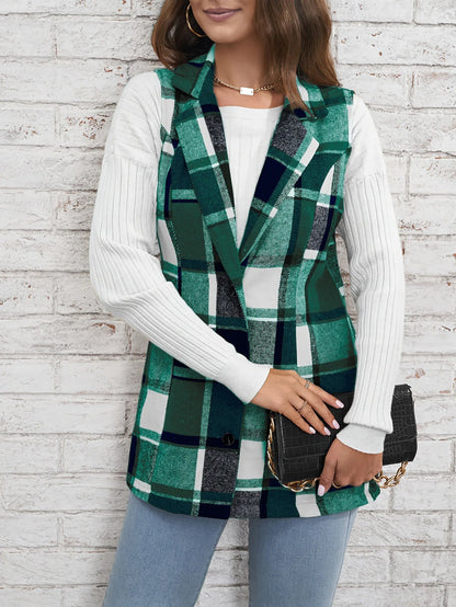 Winona Women's Plaid Vest - shown in use