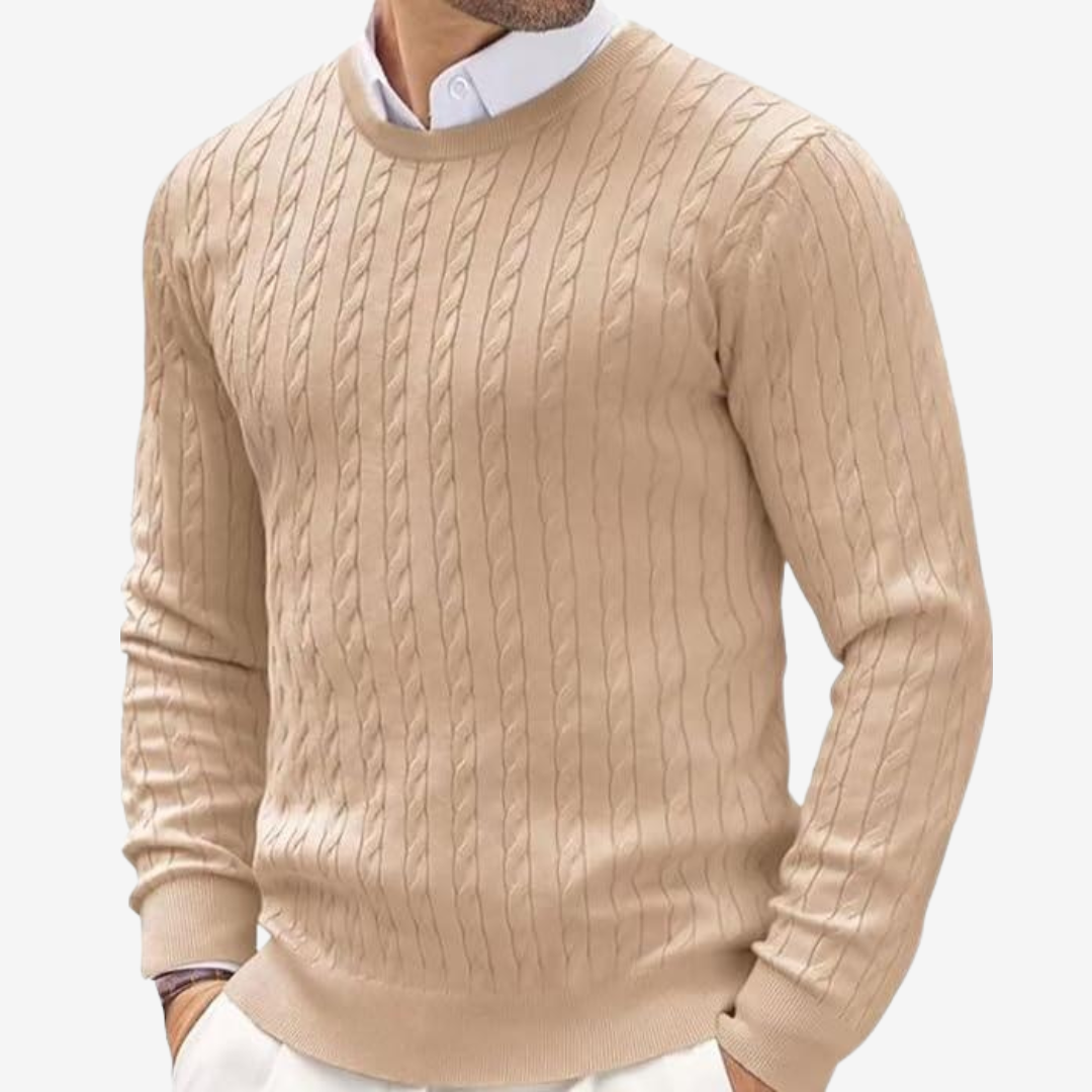 Marlow Men's Cable Knit Sweater - full-length view