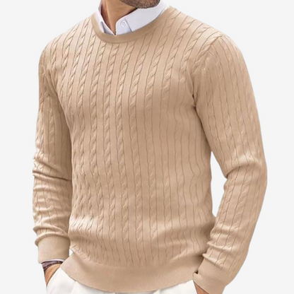 Marlow Men's Cable Knit Sweater - full-length view