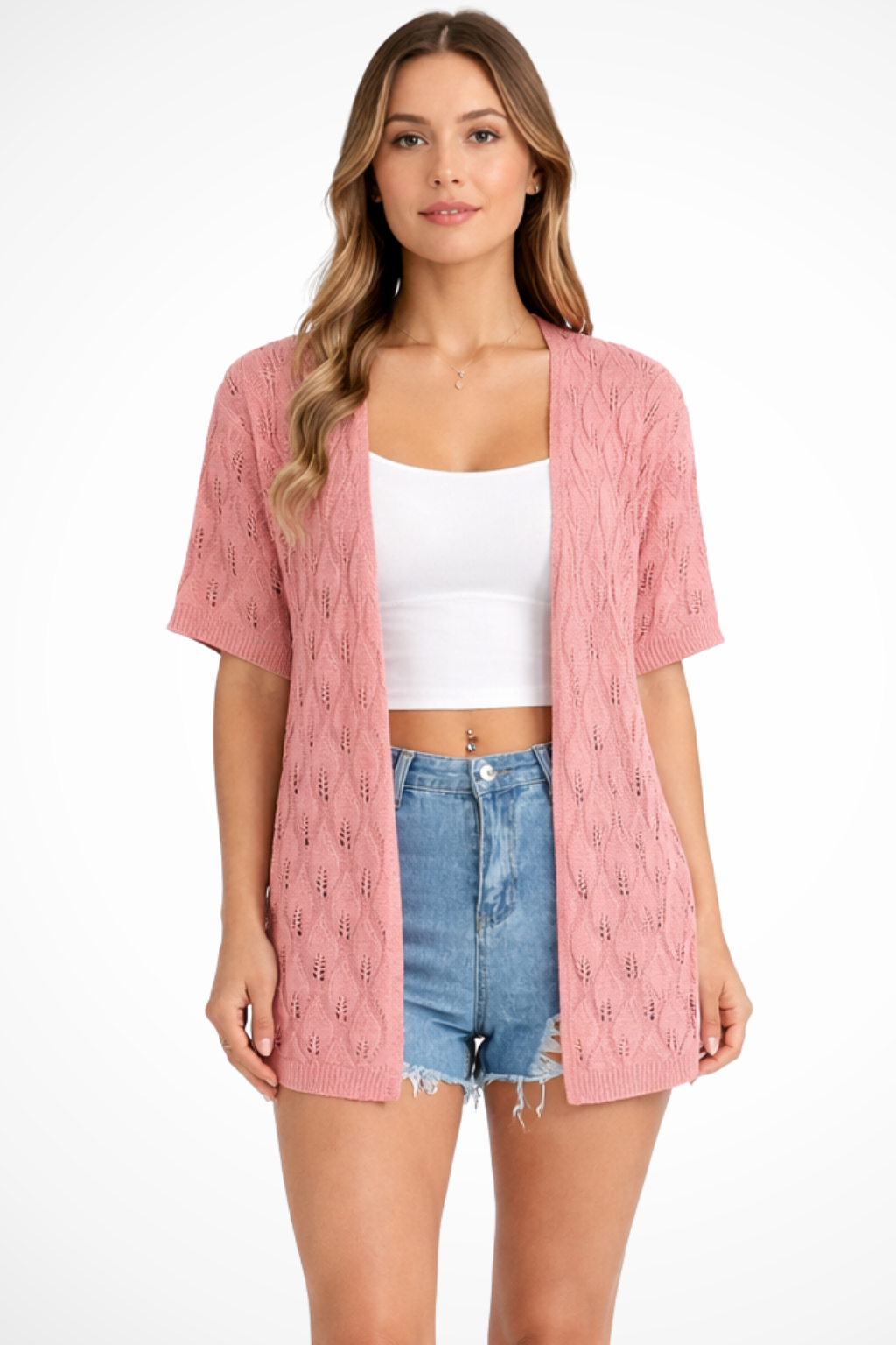 Perla Women's Crochet Cardigan - front view