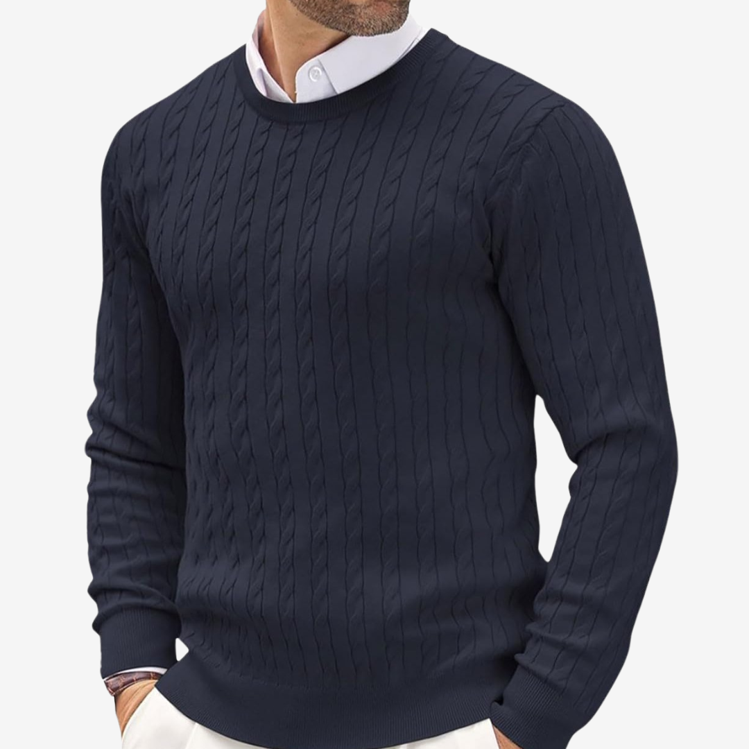 Marlow Men's Cable Knit Sweater - front view