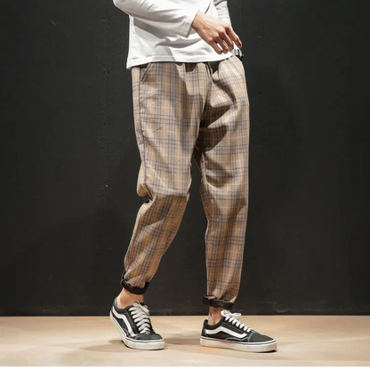 Ines Women's Plaid Trousers - styled view