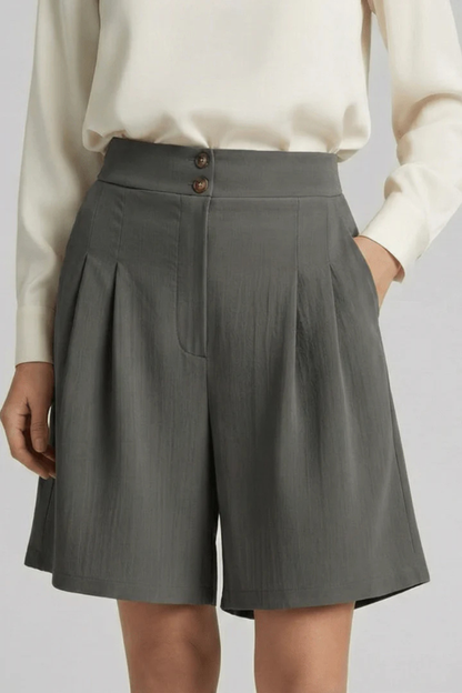 Elise Women's Pleated Shorts - close-up detail