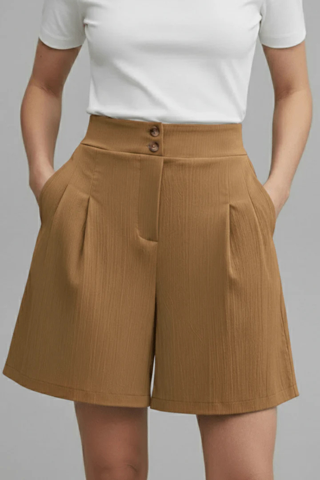 Greta Women's Pleated Shorts - shown in use