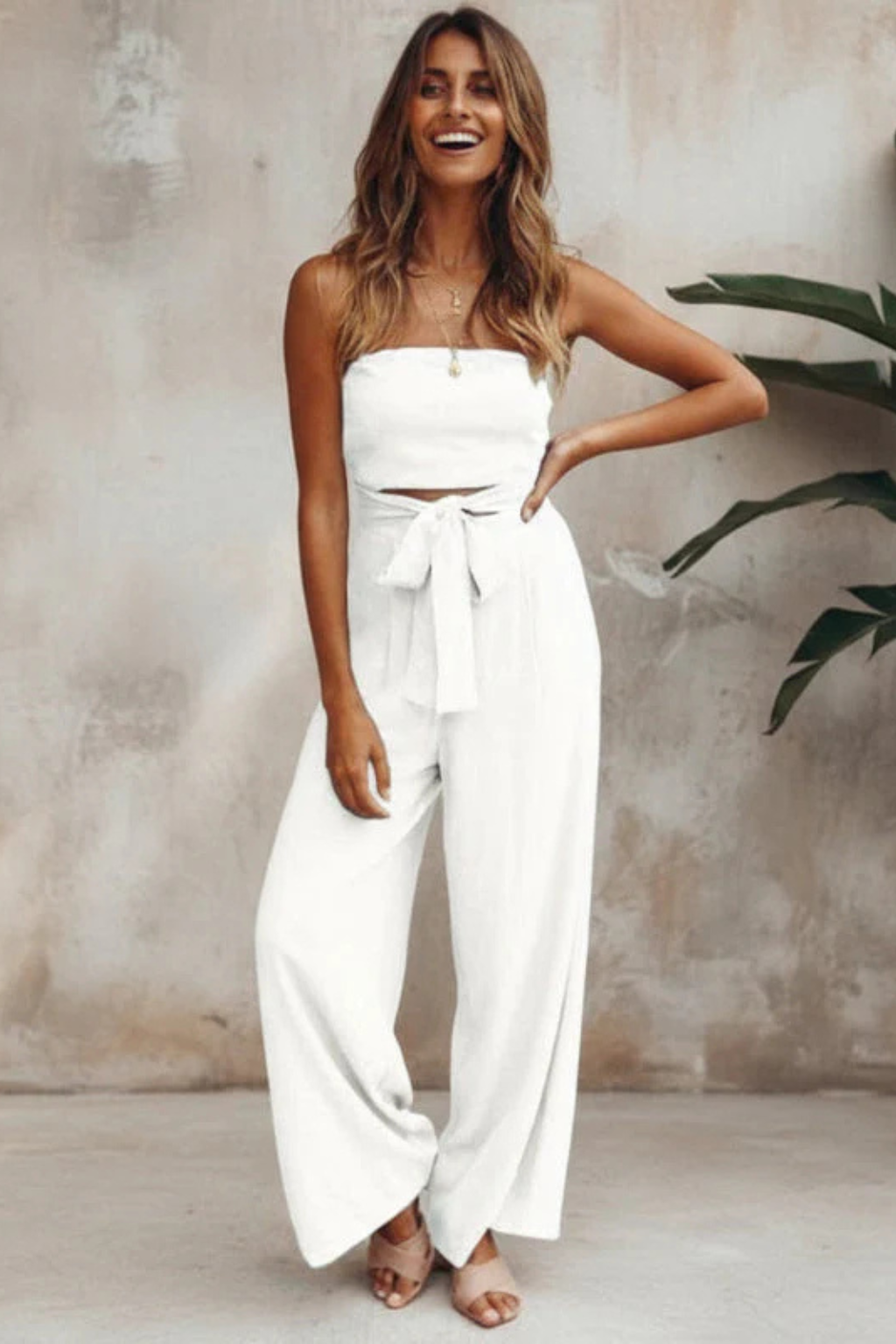 Ivy Women's Wide Leg Trousers - styled view