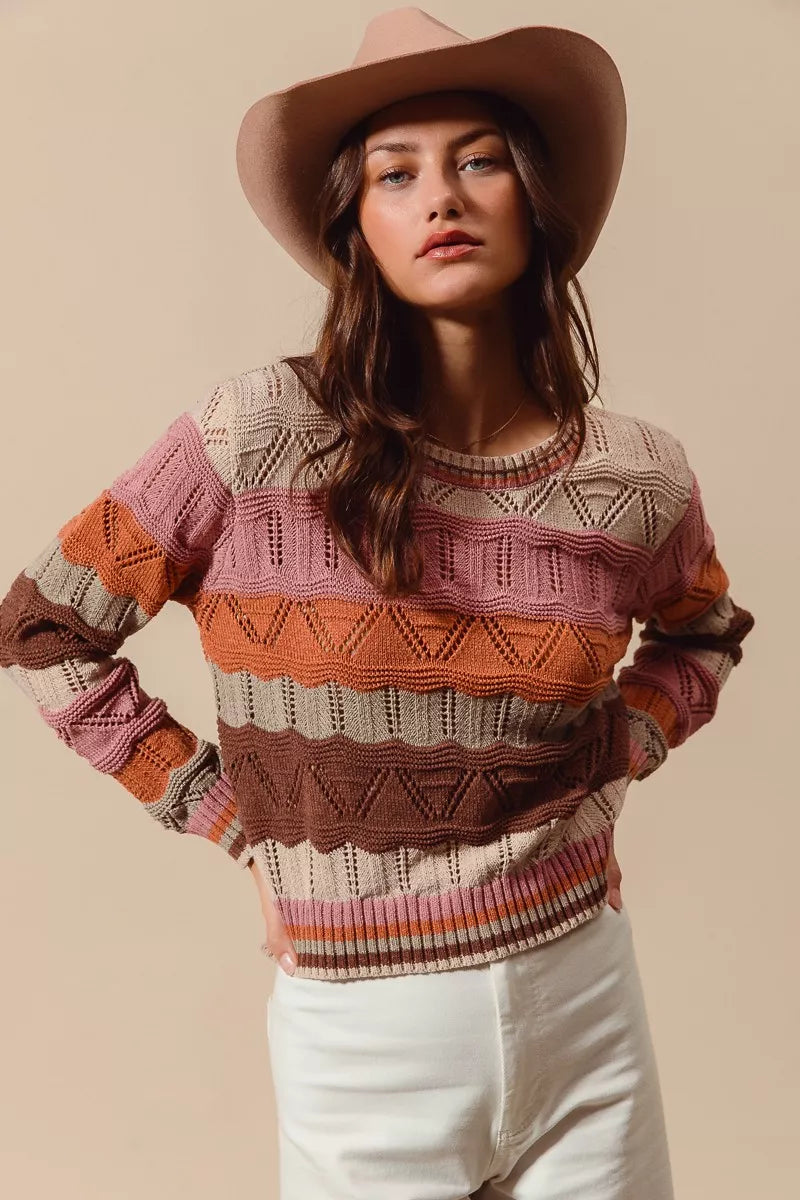 Uma Women's Striped Sweater - styled view